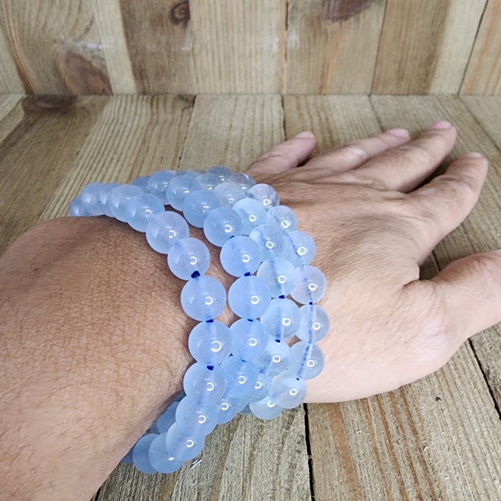 Aquamarine crystal bracelet